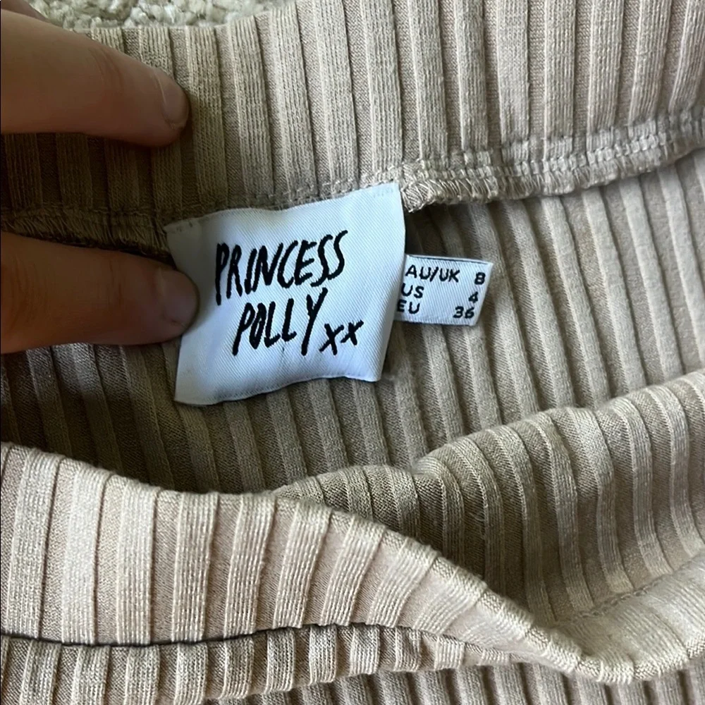 Princess Polly Ribbed Tan Two-Piece Set - Picture 5 of 6
